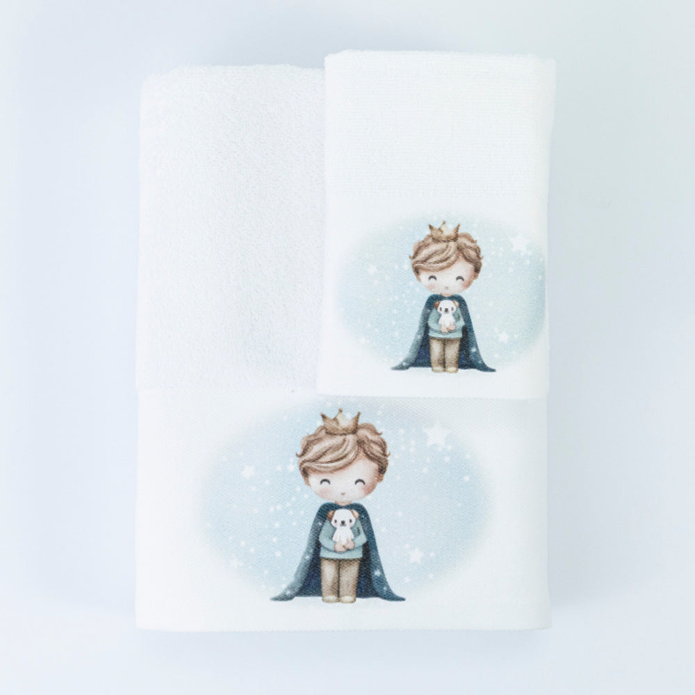 Πετσέτες Σετ 2ΤΜΧ Little King Λευκό από την εταιρεία Borea Home Textiles