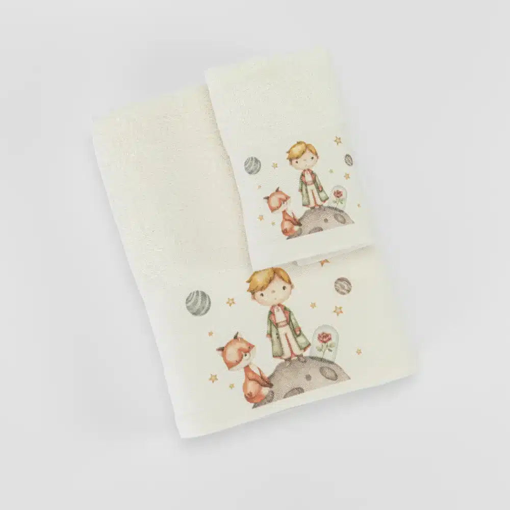 Πετσέτες Σετ 2ΤΜΧ Little Prince Εκρού από την εταιρεία Borea Home Textiles