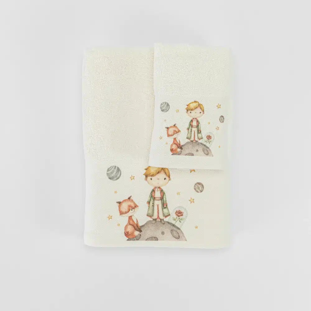 Πετσέτες Σετ 2ΤΜΧ Little Prince Εκρού από την εταιρεία Borea Home Textiles
