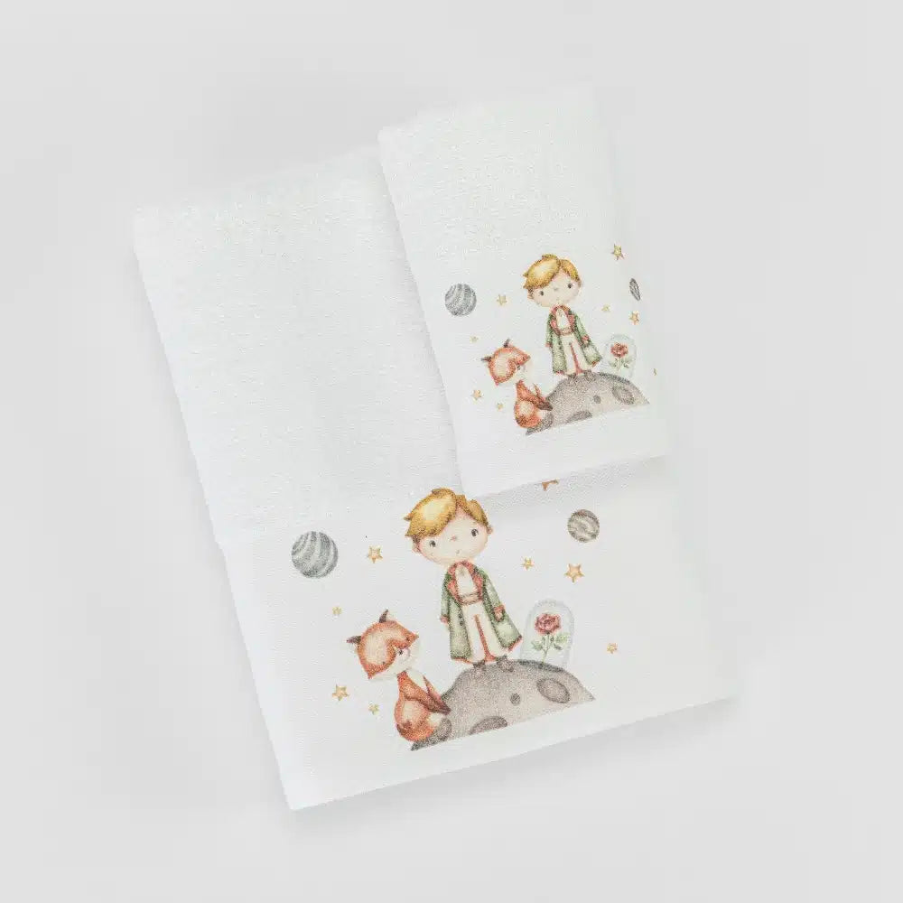 Πετσέτες Σετ 2ΤΜΧ Little Prince Λευκό από την εταιρεία Borea Home Textiles
