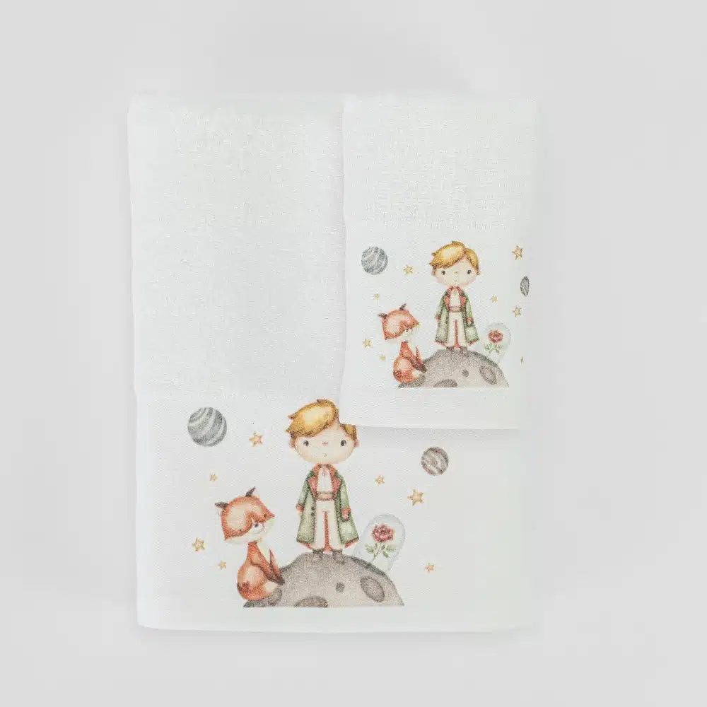 Πετσέτες Σετ 2ΤΜΧ Little Prince Λευκό από την εταιρεία Borea Home Textiles