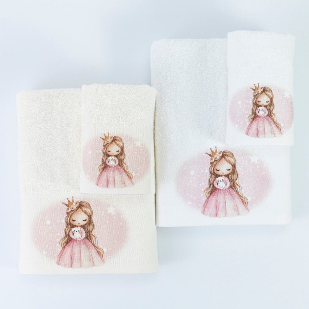 Πετσέτες Σετ 2ΤΜΧ Little Queen Λευκό από την εταιρεία Borea Home Textiles