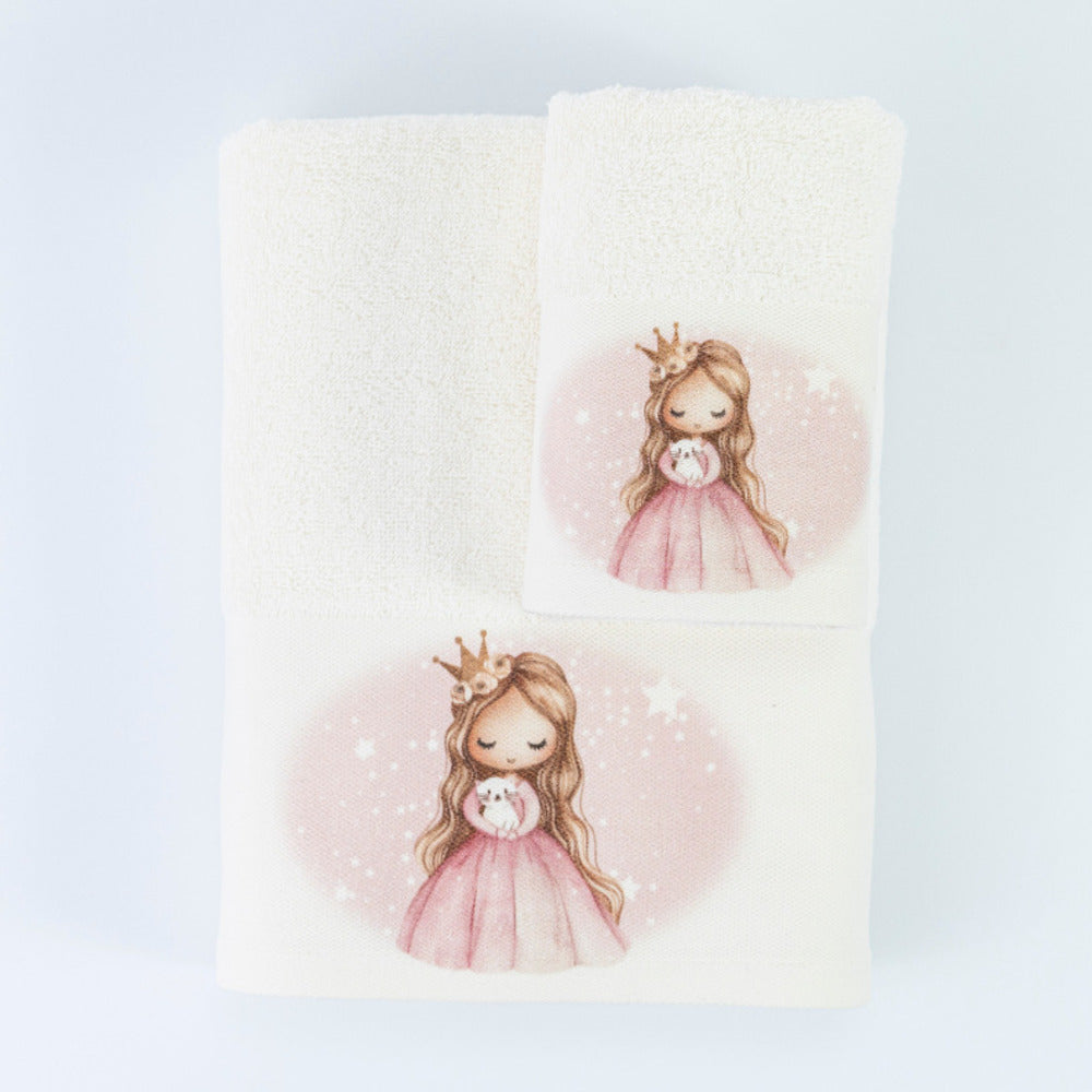 Πετσέτες Σετ 2ΤΜΧ Little Queen Εκρού από την εταιρεία Borea Home Textiles