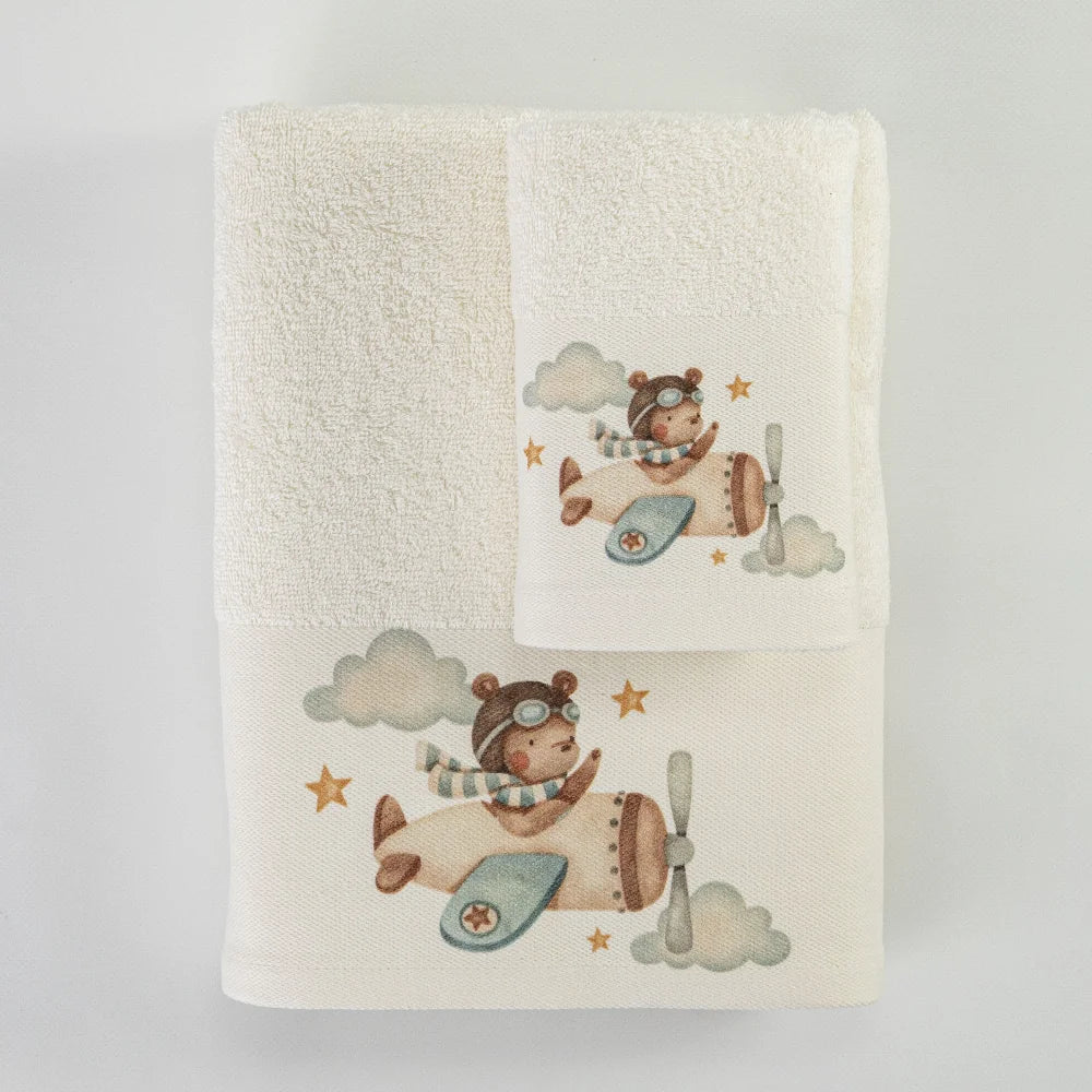 Πετσέτες Σετ 2ΤΜΧ Pilot Εκρού από την εταιρεία Borea Home Textiles