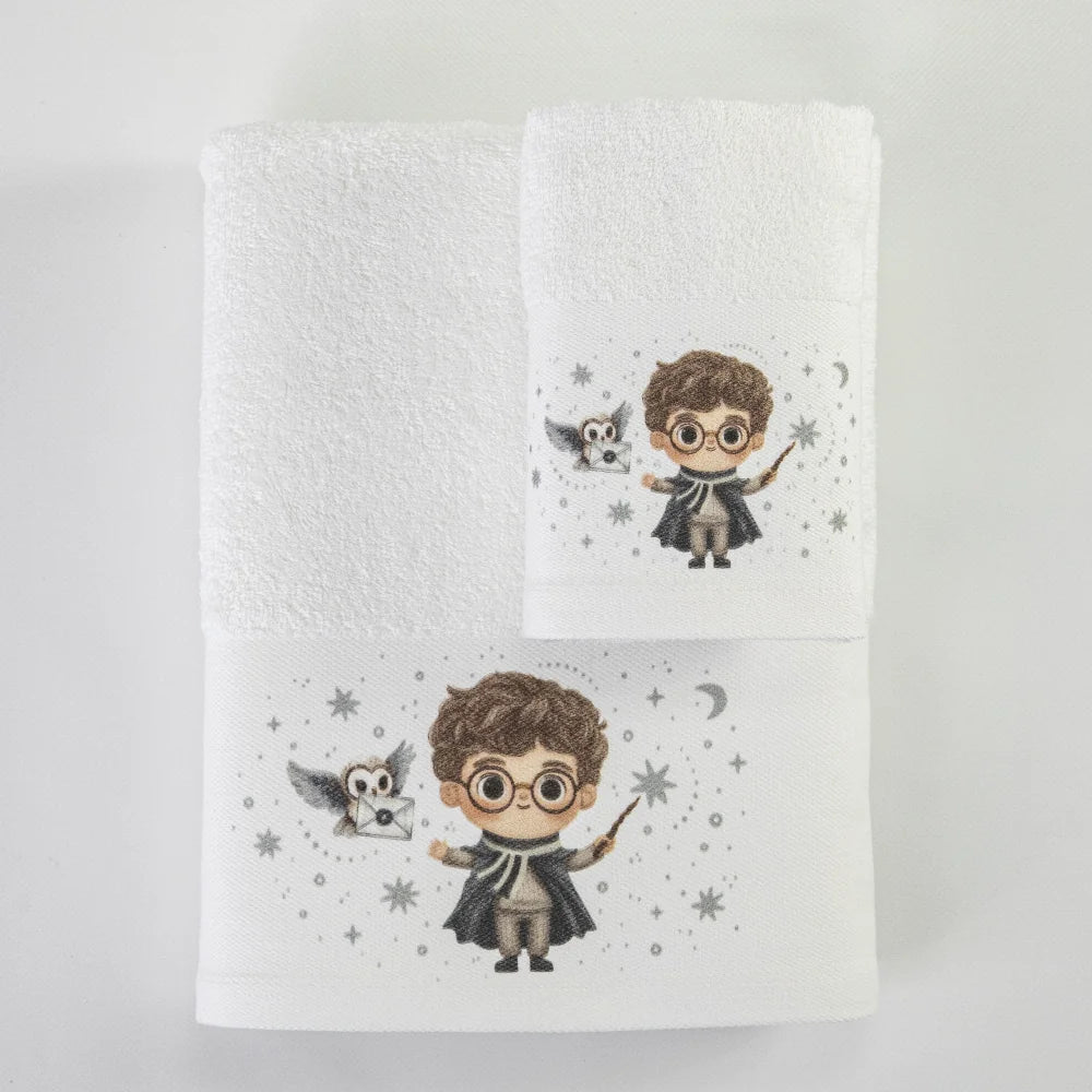 Πετσέτες Σετ 2ΤΜΧ Wizard Λευκό από την εταιρεία Borea Home Textiles
