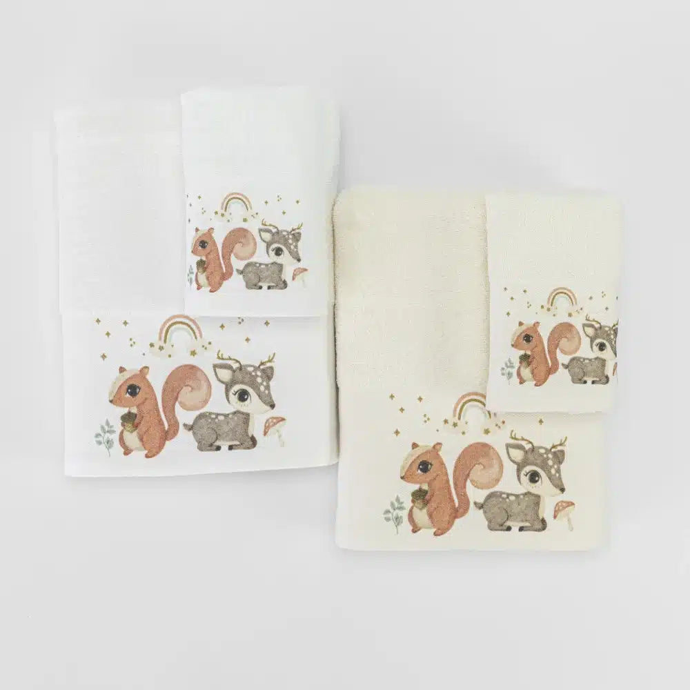 Πετσέτες Σετ 2ΤΜΧ Woodland Λευκό από την εταιρεία Borea Home Textiles
