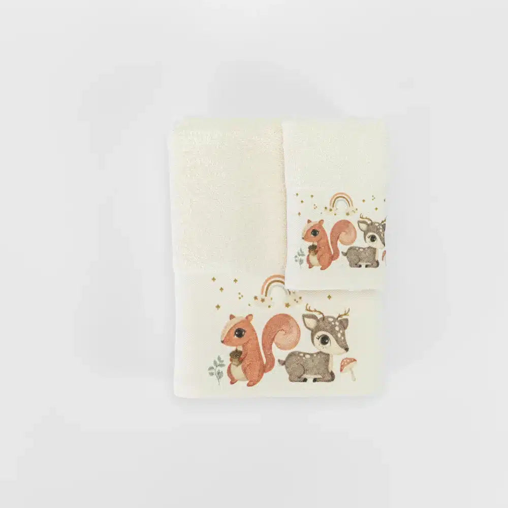 Πετσέτες Σετ 2ΤΜΧ Woodland Εκρού από την εταιρεία Borea Home Textiles