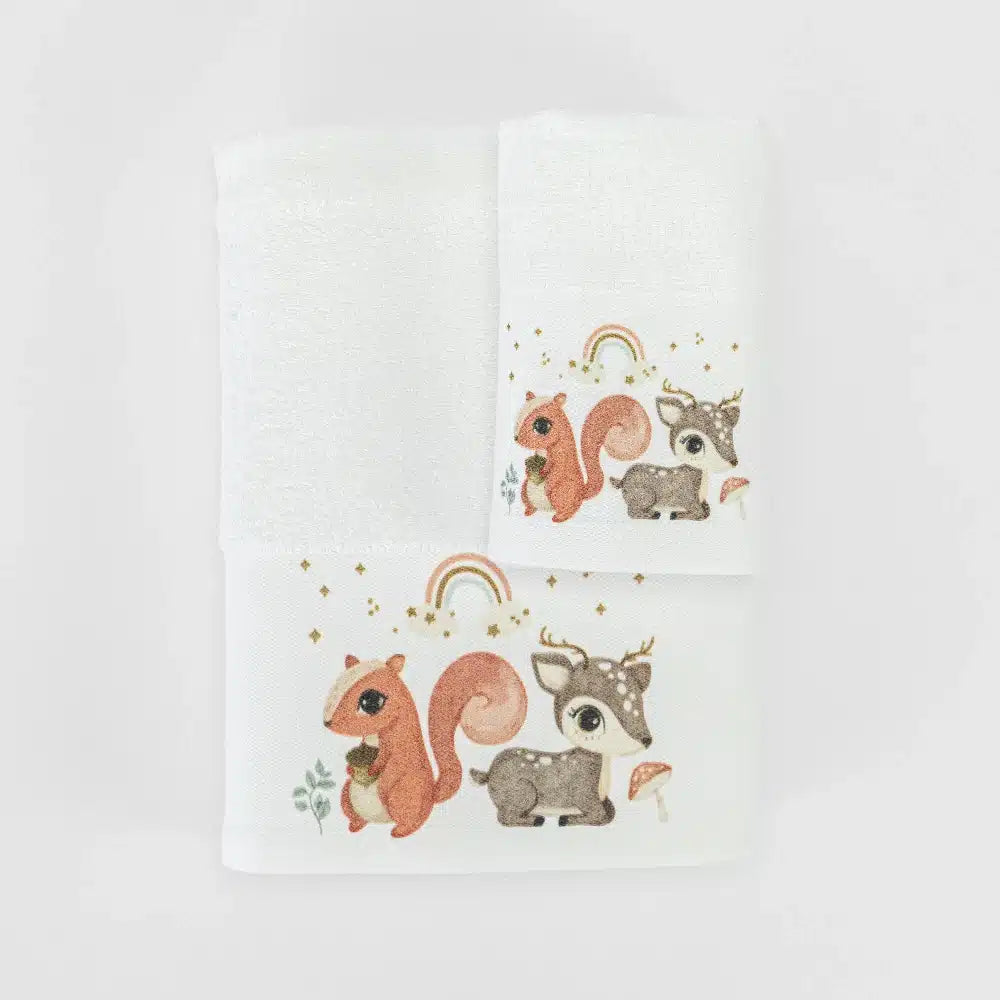 Πετσέτες Σετ 2ΤΜΧ Woodland Λευκό από την εταιρεία Borea Home Textiles