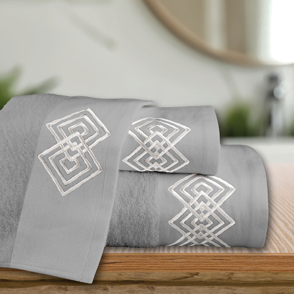 Πετσέτες Σετ 3ΤΜΧ Diamond Γκρι 70 x 140 50 x 90 30 x 50 cm Σ3ΤΜΧ από την εταιρεία Borea Home Textiles