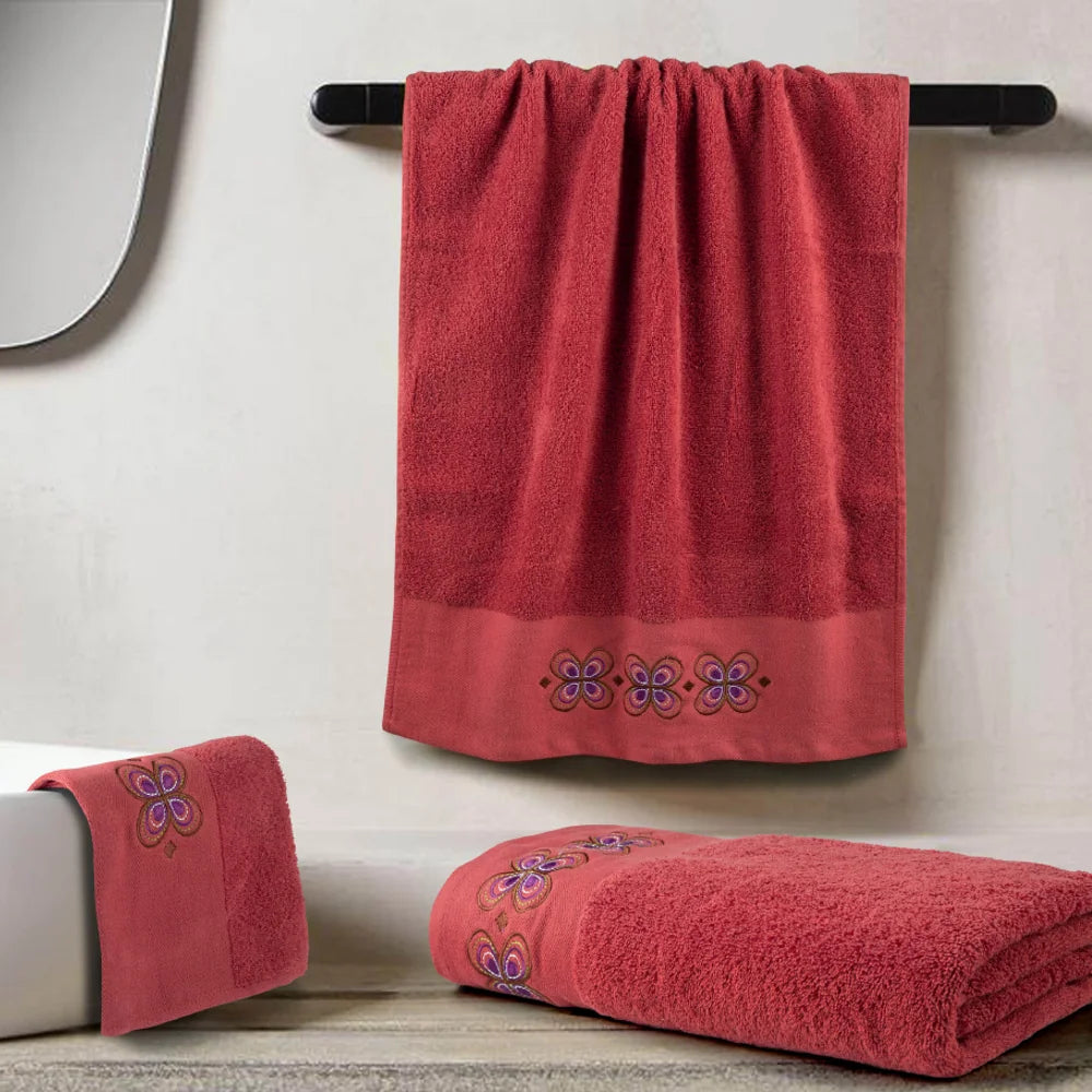 Πετσέτες Σετ 3ΤΜΧ Petalouda Τερακότα 70 x 140 50 x 90 30 x 50 cm Σ3ΤΜΧ από την εταιρεία Borea Home Textiles