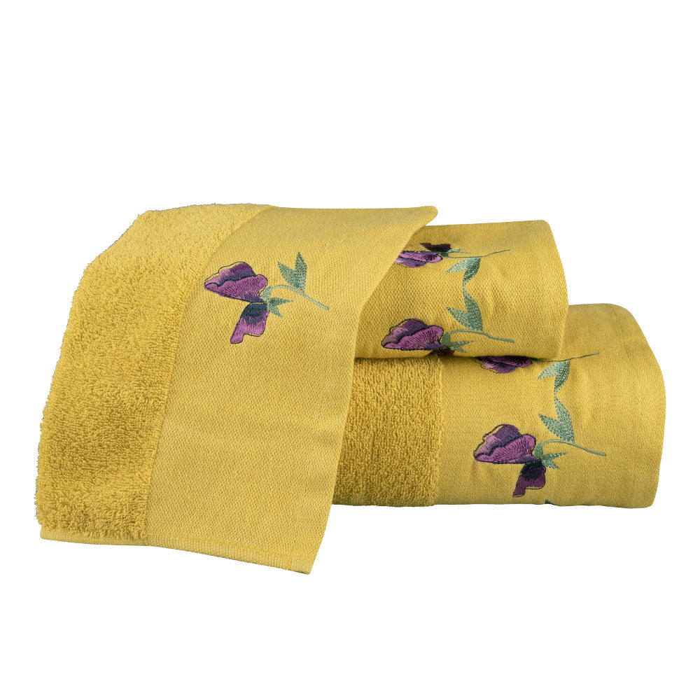 Πετσέτες Σετ 3ΤΜΧ Sweet Pea 'Ωχρα 70 x 140 50 x 90 30 x 50 cm Σ3ΤΜΧ από την εταιρεία Borea Home Textiles