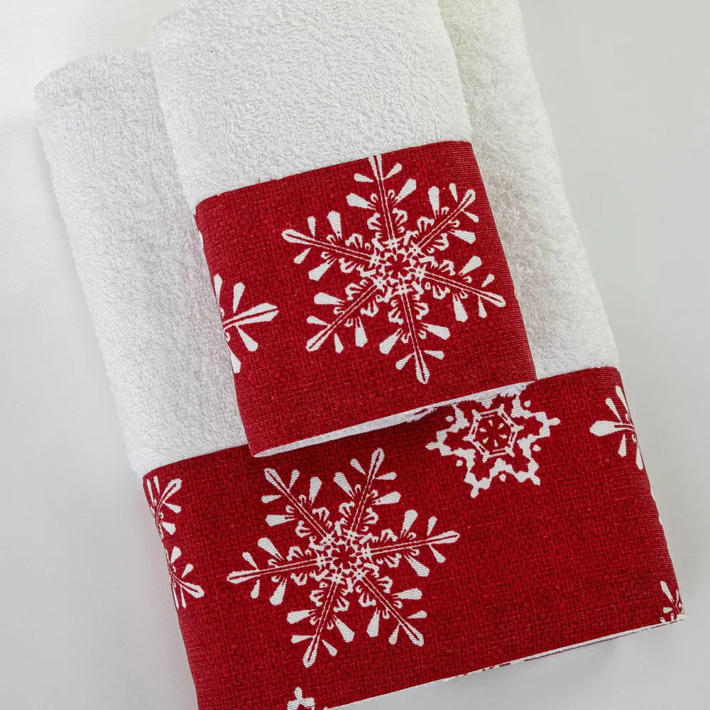 Πετσέτες Χριστουγεννιάτικες Σετ 2ΤΜΧ Χιονονιφάδα από την εταιρεία Borea Home Textiles