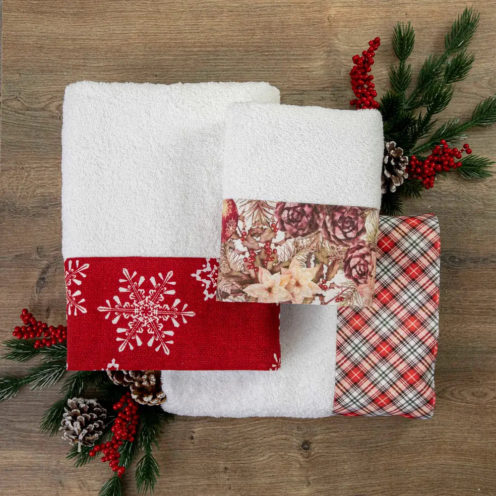Πετσέτες Χριστουγεννιάτικες Σετ 2ΤΜΧ Tartan από την εταιρεία Borea Home Textiles