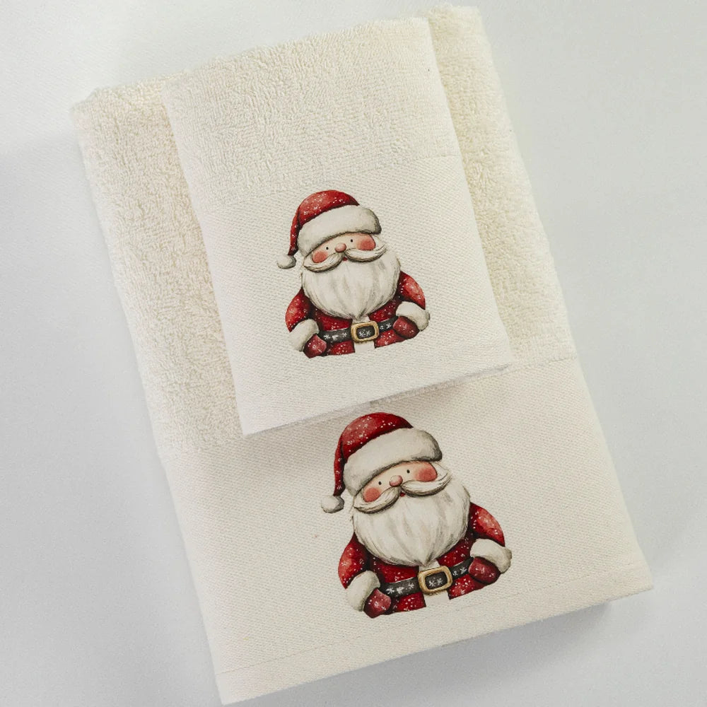 Πετσέτες Χριστουγεννιάτικες Σετ 2ΤΜΧ Hohoho Εκρού από την εταιρεία Borea Home Textiles