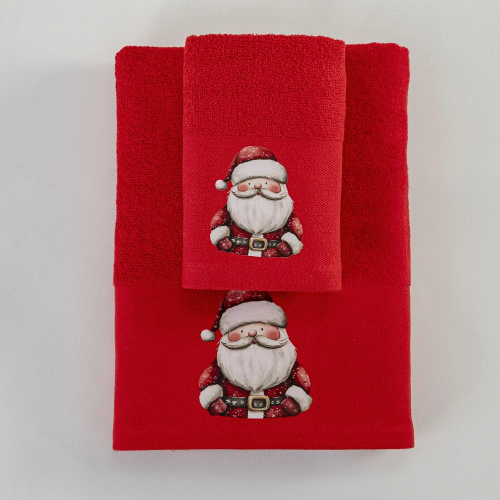 Πετσέτες Χριστουγεννιάτικες Σετ 2ΤΜΧ Hohoho Κόκκινο από την εταιρεία Borea Home Textiles