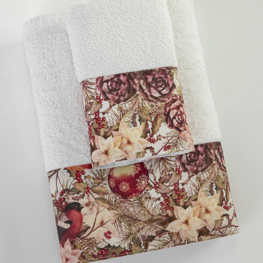 Πετσέτες Χριστουγεννιάτικες Σετ 2ΤΜΧ Robin από την εταιρεία Borea Home Textiles