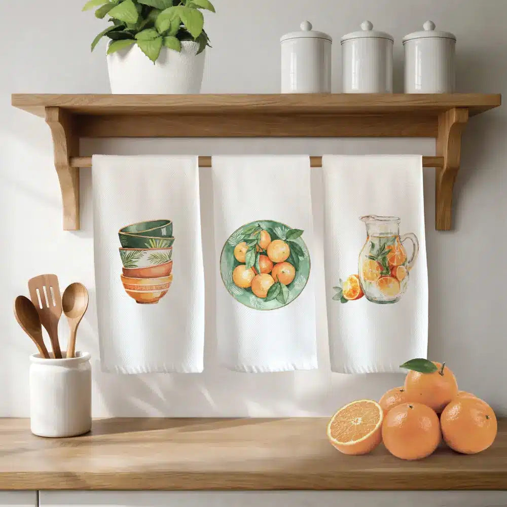 Ποτηρόπανα Κουζίνας Oranges Σετ 3ΤΜΧ από την εταιρεία Borea Home Textiles