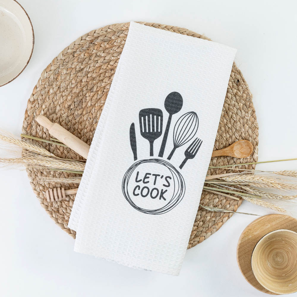Ποτηρόπανα Κουζίνας Waffle Let's Cook από την εταιρεία Borea Home Textiles