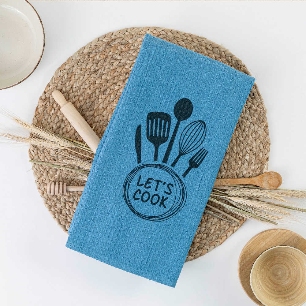 Ποτηρόπανα Κουζίνας Waffle Let's Cook από την εταιρεία Borea Home Textiles