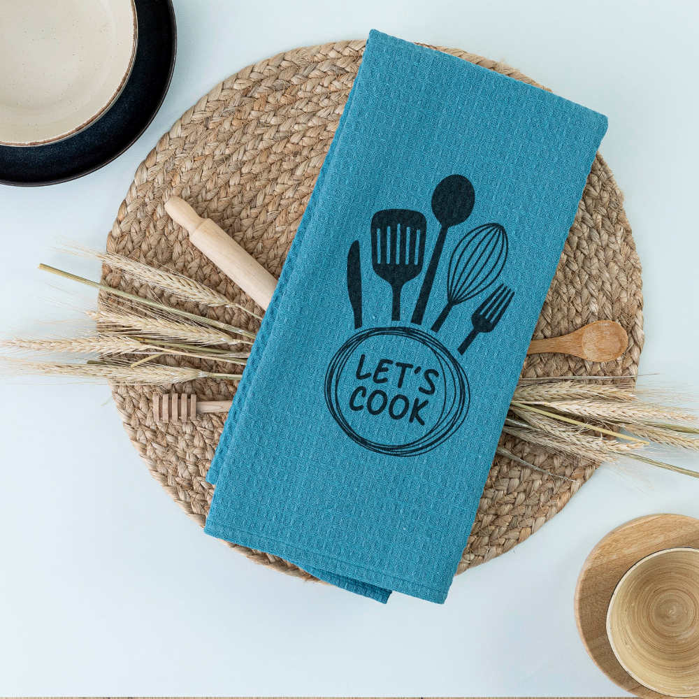 Ποτηρόπανα Κουζίνας Waffle Let's Cook από την εταιρεία Borea Home Textiles