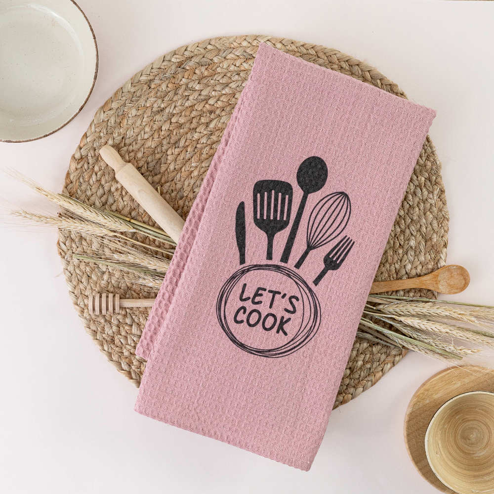 Ποτηρόπανα Κουζίνας Waffle Let's Cook από την εταιρεία Borea Home Textiles