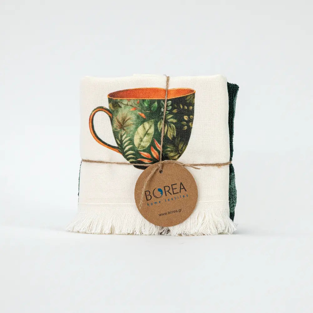 Ποτηρόπανα Κουζίνας Green Tea Σετ 2ΤΜΧ από την εταιρεία Borea Home Textiles