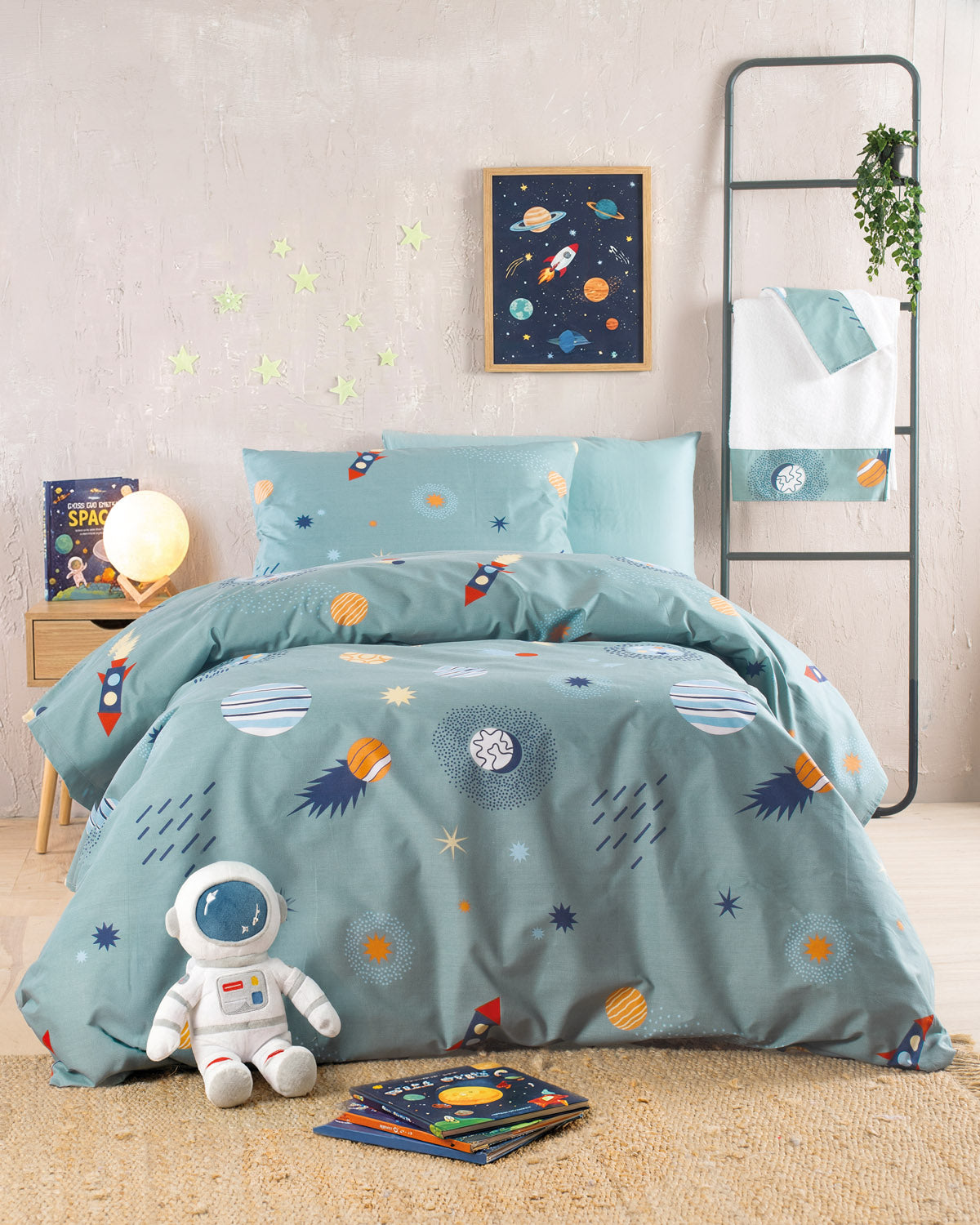 ROCKET - Σετ παπλωματοθήκη παιδική 2 τεμ. Ημίδιπλο Πράσινο 160 x 250 από την εταιρεία Rythmos Home