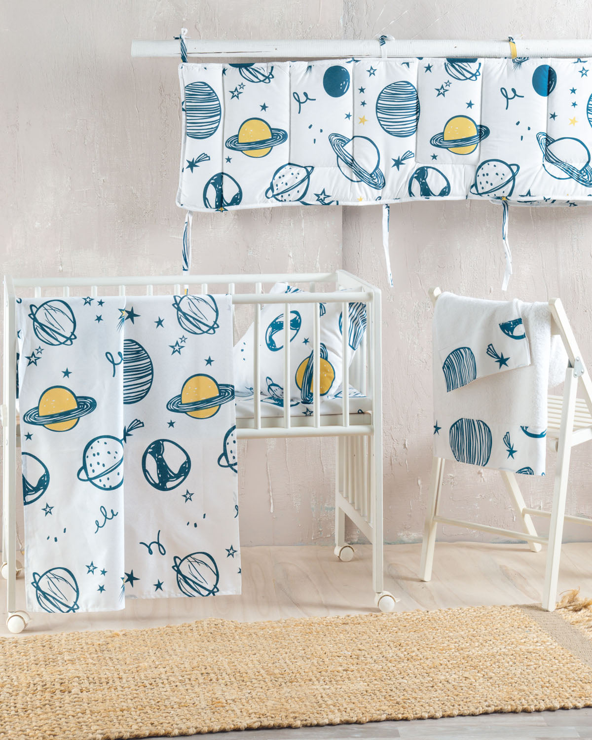 SATURN Λευκό - Σεντόνι λίνκνου από την εταιρεία Rythmos Home