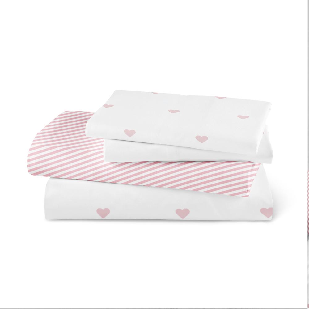 Σεντόνι Mix & Match Hearts Μονό από την εταιρεία Borea Home Textiles