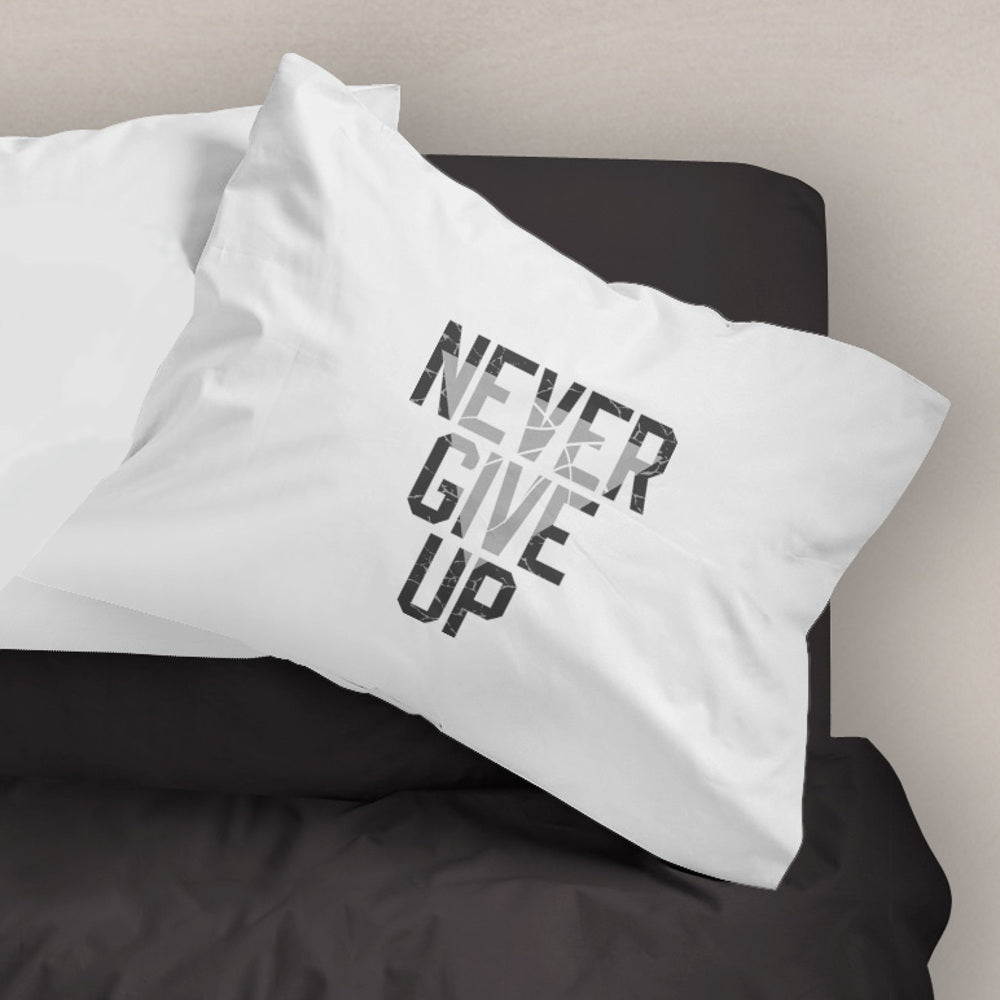Σεντόνι Σετ 2ΤΜΧ Never Give Up Μαύρο Μονό από την εταιρεία Borea Home Textiles