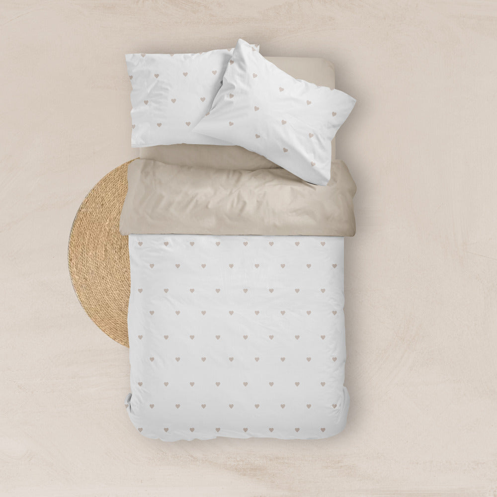 Σεντόνι Mix & Match Hearts Μονό Μπεζ 160 x 240 cm ΜΟΝΟ από την εταιρεία Borea Home Textiles