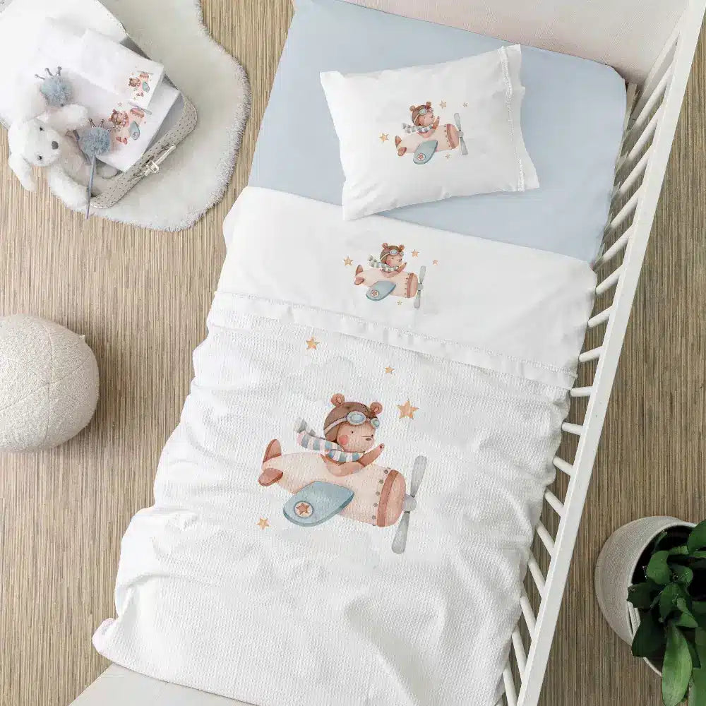 Σεντόνια Κούνιας Σετ Pilot από την εταιρεία Borea Home Textiles