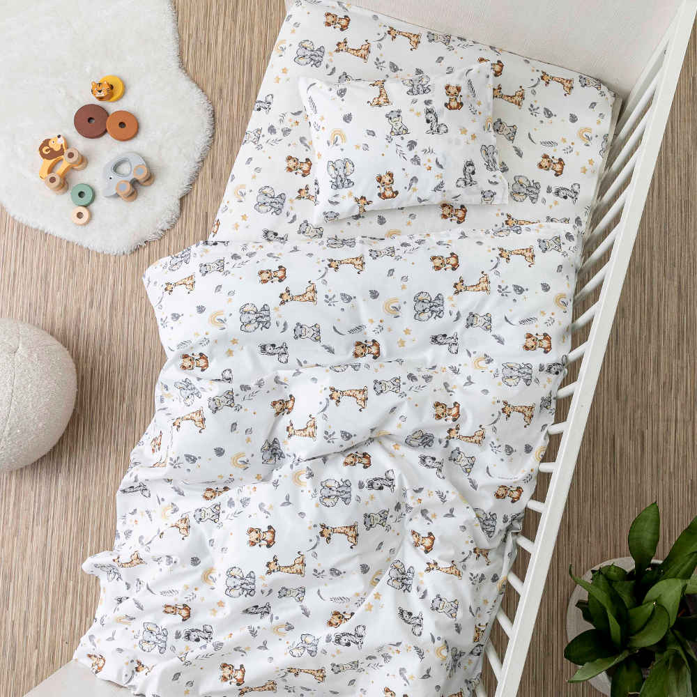 Σεντόνια Κούνιας Σετ Roar από την εταιρεία Borea Home Textiles