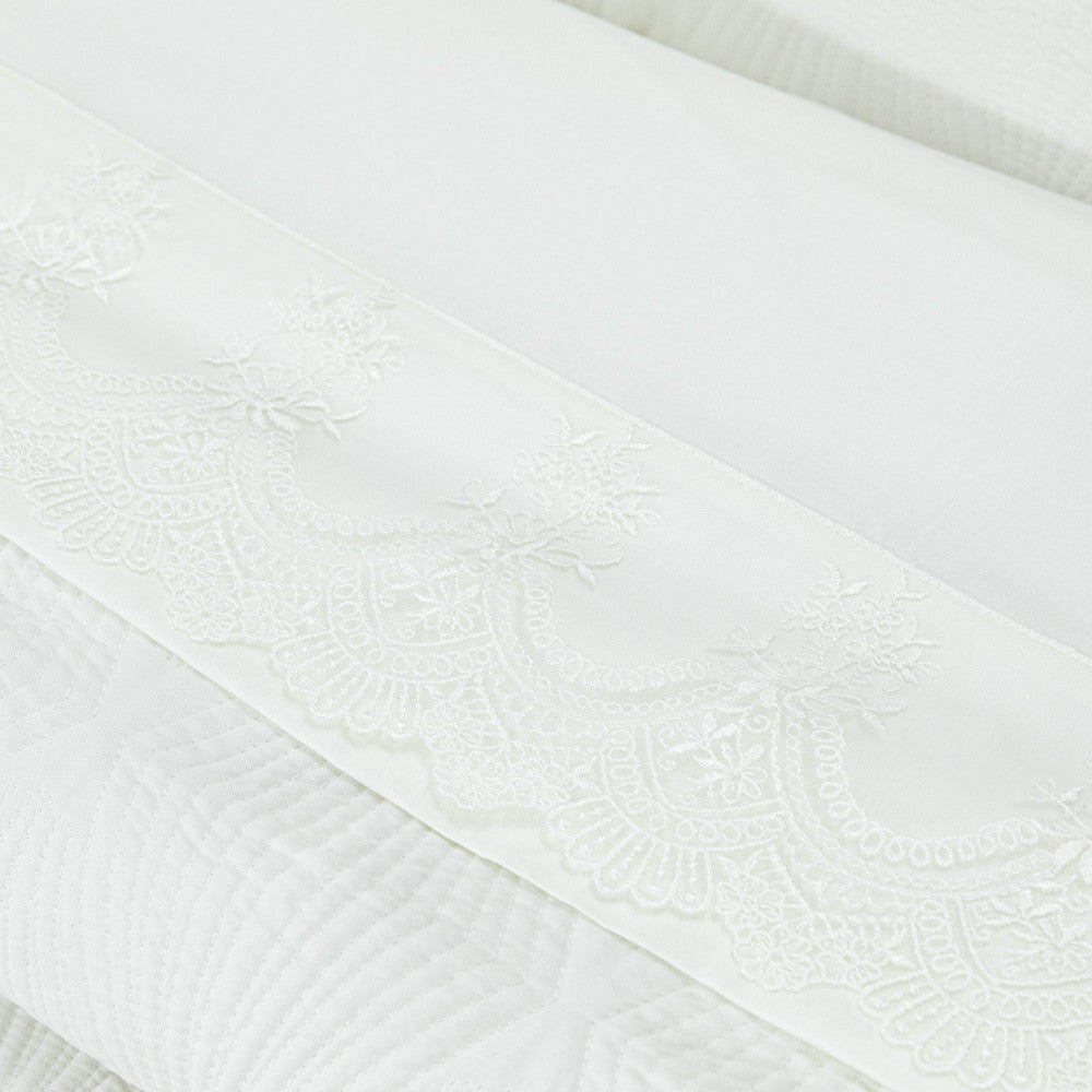 Σεντόνια Με Δαντέλα Σετ Νεφέλη Υπέρδιπλα από την εταιρεία Borea Home Textiles