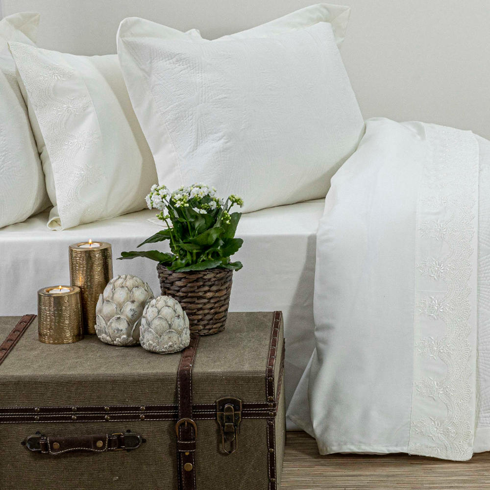 Σεντόνια Με Δαντέλα Σετ Νεφέλη Υπέρδιπλα από την εταιρεία Borea Home Textiles