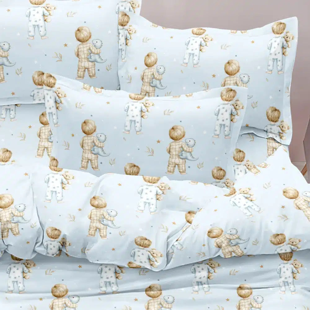 Σεντόνια Σετ Goodnight Moνό Σιέλ από την εταιρεία Borea Home Textiles