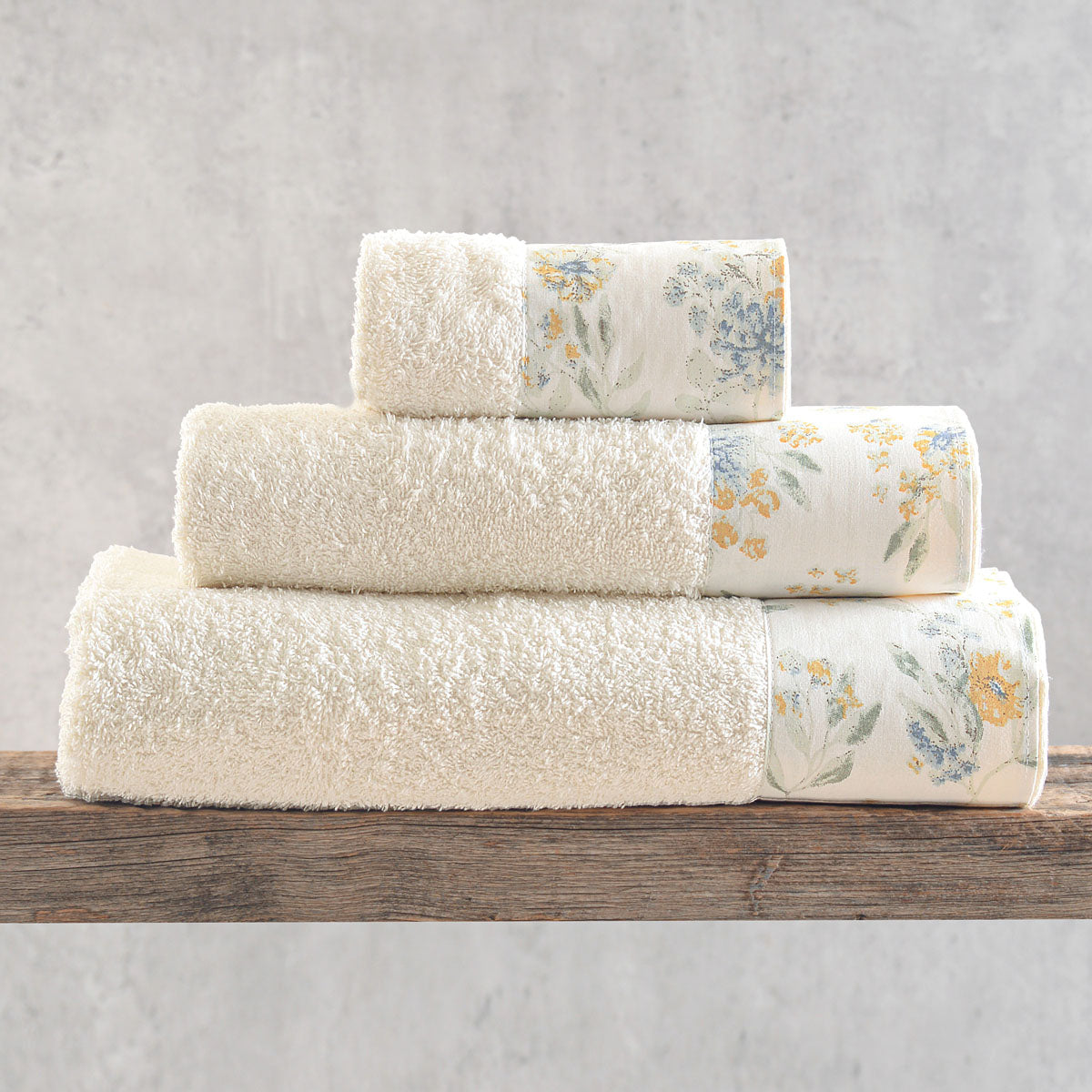 SORIN Εκρού-ΚΙΤΡΙΝΟ - Σετ πετσέτες 3 τεμ. Ντενιμ-Κίτρινο 30 x 50, 50 x 90, 80 x 150 από την εταιρεία Rythmos Home