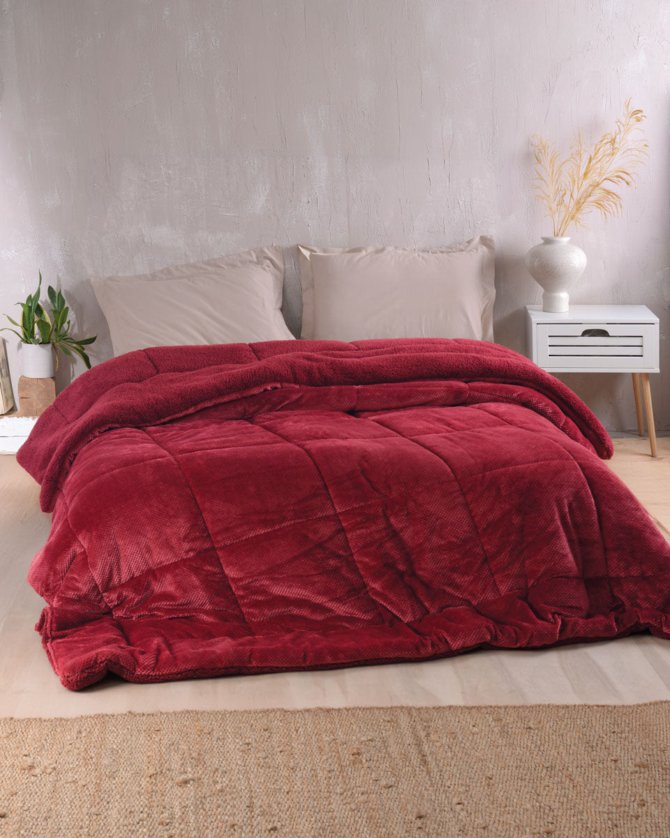 TILTY Μπορντό - Κουβερτοπάπλωμα Υπέρδιπλο Burgundy 220 x 240 από την εταιρεία Rythmos Home