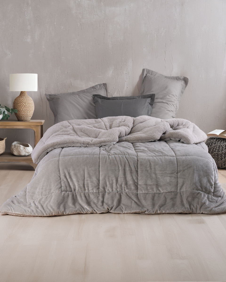 TILTY Γκρι - Κουβερτοπάπλωμα Υπέρδιπλο Γκρι 220 x 240 από την εταιρεία Rythmos Home