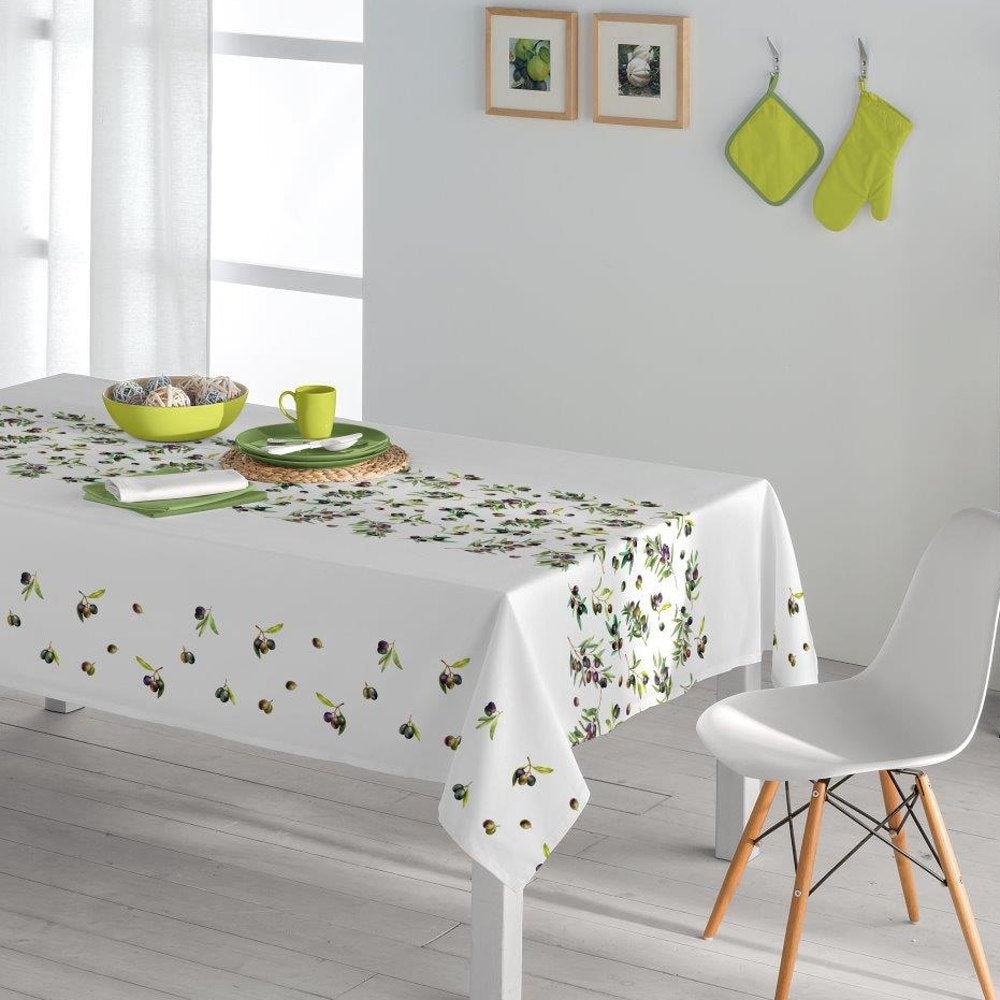 Τραπεζομάντηλο Ελιά Λευκό 140 X 140, 140 X 180, 140 X 220, 140 X 260 από την εταιρεία Borea Home Textiles
