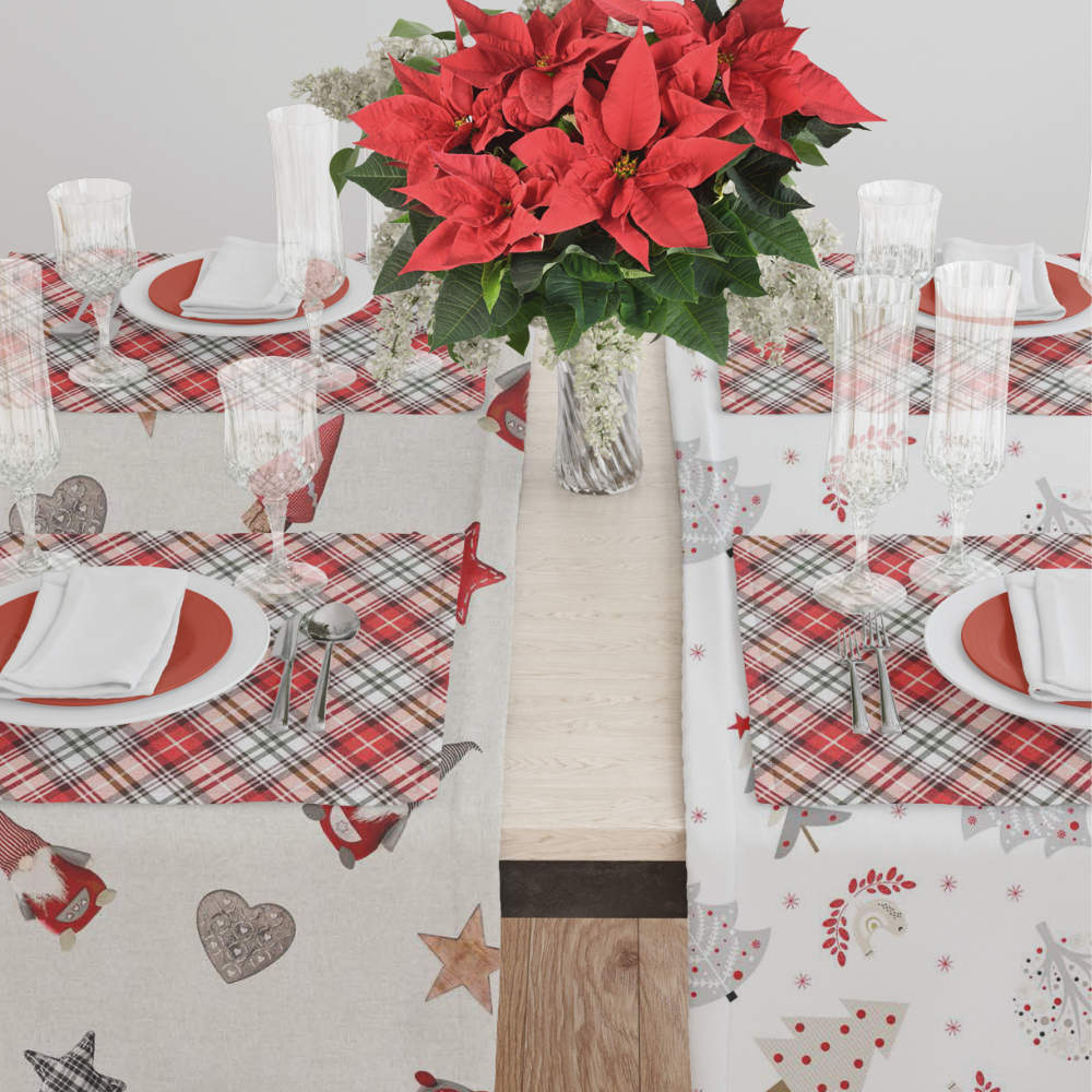 Καρέ Χριστουγεννιάτικο Tartan από την εταιρεία Borea Home Textiles