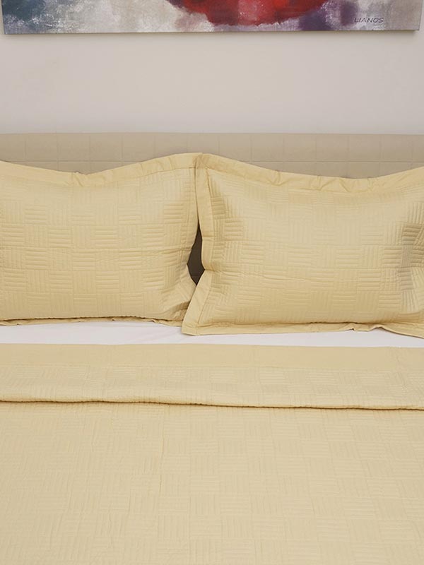 Κουβερλί Percale κεντητό Yellow Υπέρδιπλο (220x240) από την εταιρεία Sunshine Home