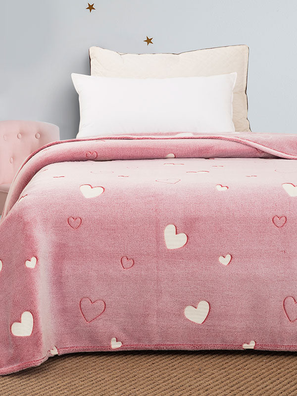 Κουβέρτα φωσφοριζέ κούνιας Hearts Pink 110x140 από την εταιρεία Sunshine Home