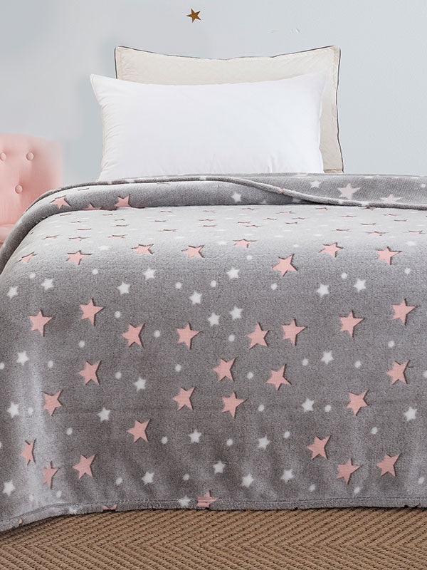 Κουβέρτα φωσφοριζέ κούνιας Stars Pink 110x140 από την εταιρεία Sunshine Home