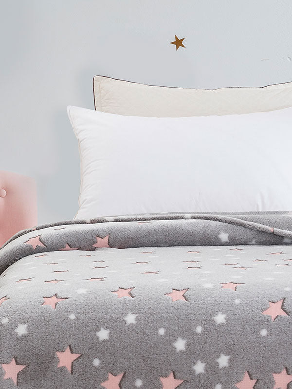 Κουβέρτα φωσφοριζέ αγκαλιας Stars Pink 80x90 από την εταιρεία Sunshine Home