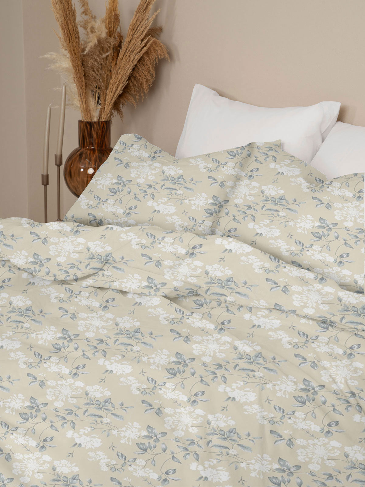 Μαξιλαροθήκες Menta Εμπριμέ 360 Beige 50x70 από την εταιρεία Sunshine Home