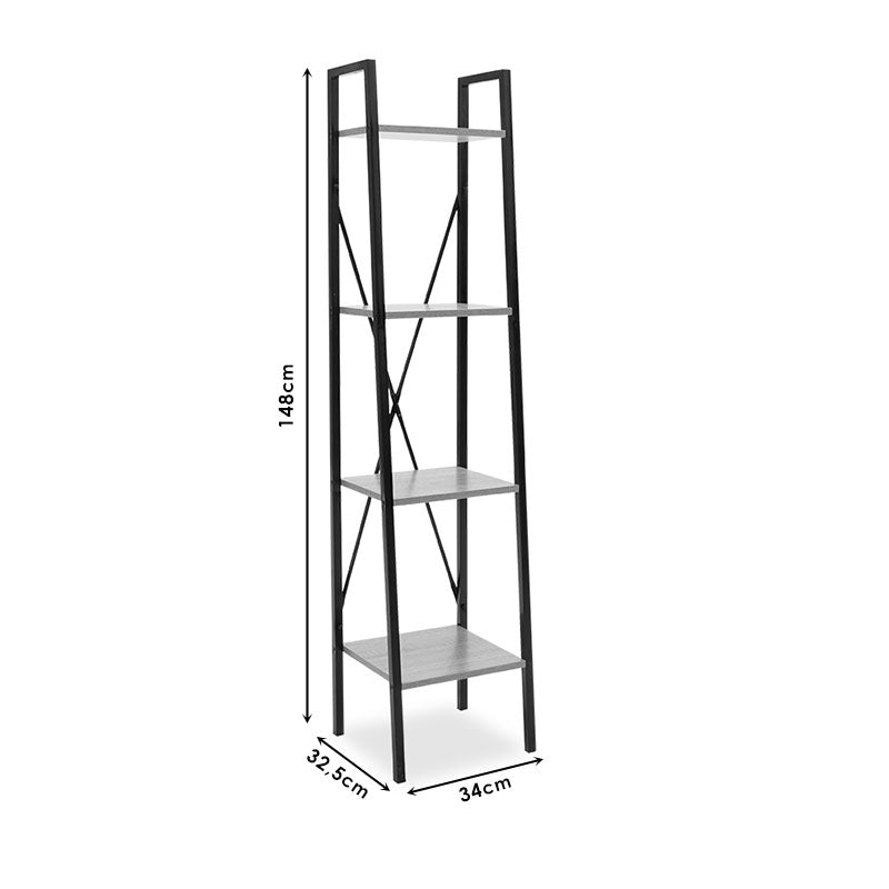 Βιβλιοθήκη Ramon φυσικό-μαύρο 34x32,5x148εκ από την εταιρεία Pakoworld