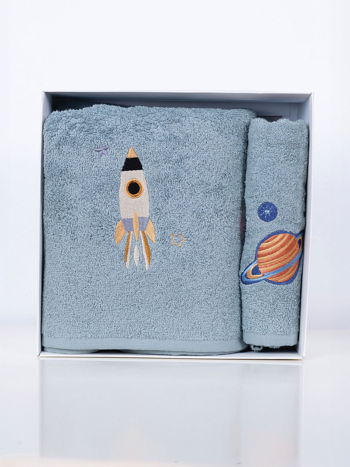 Fluffy Κεντητή Πετσέτα Space 2 τμχ.