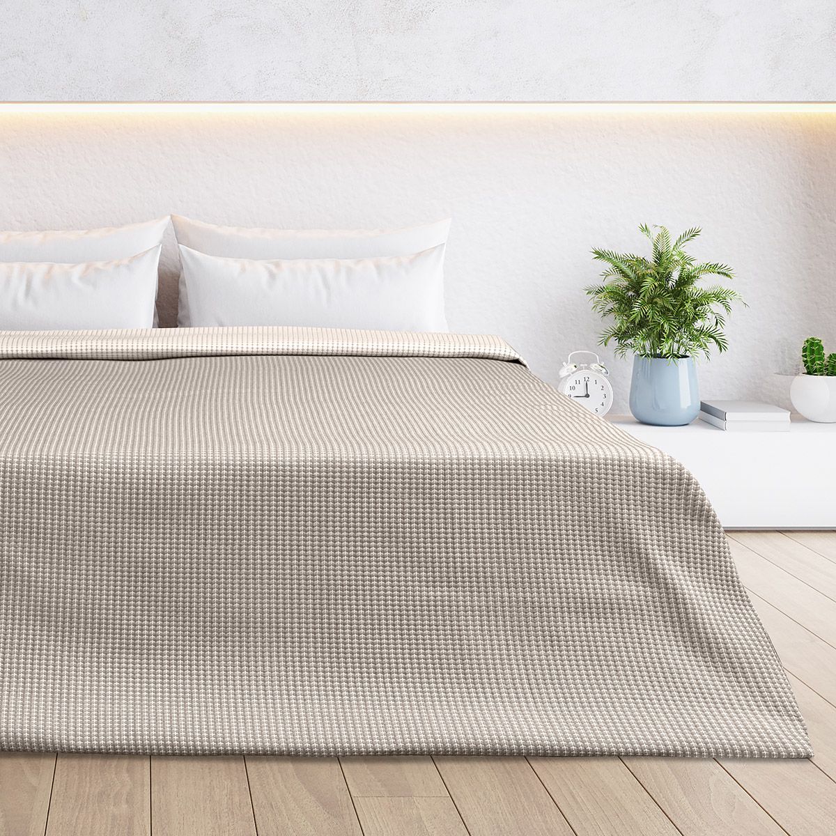 Beauty Home Κουβέρτα King Size διπλής όψεως Cross matelasse Art 11173 260x270 Άμμου