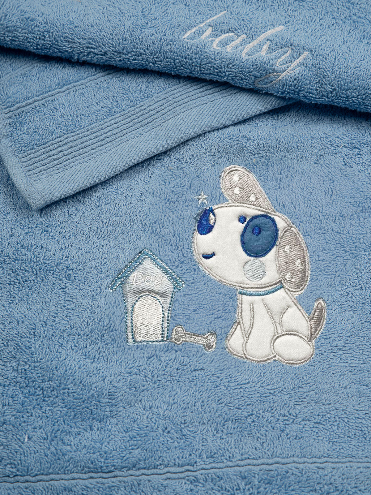 Σετ πετσέτες κεντητές Dog 07 Blue/Blue από την εταιρεία Sunshine Home